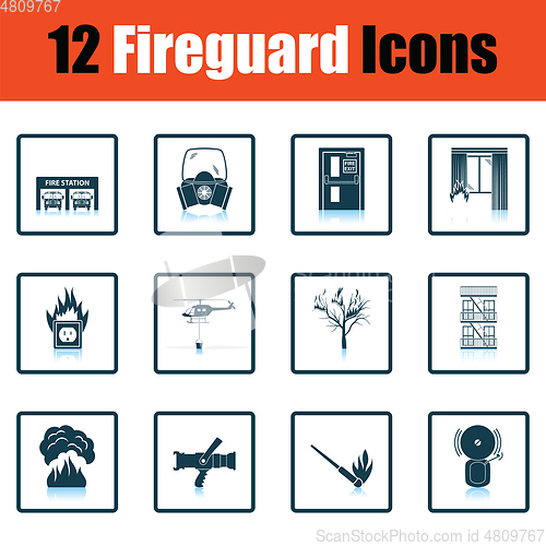 Image of Set of fire service icons