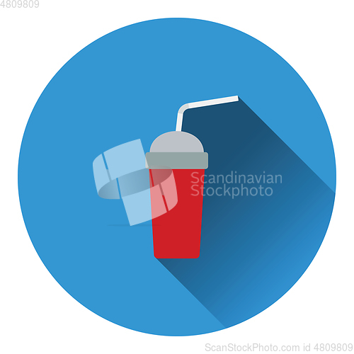 Image of Disposable soda cup and flexible stick icon