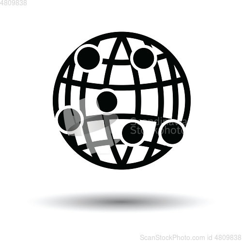 Image of Globe connection point icon
