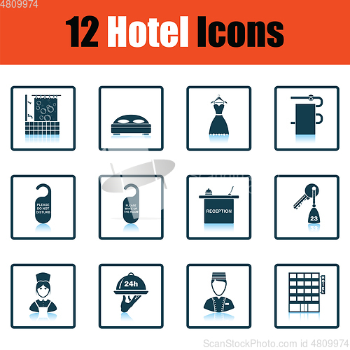 Image of Set of twelve hotel icons