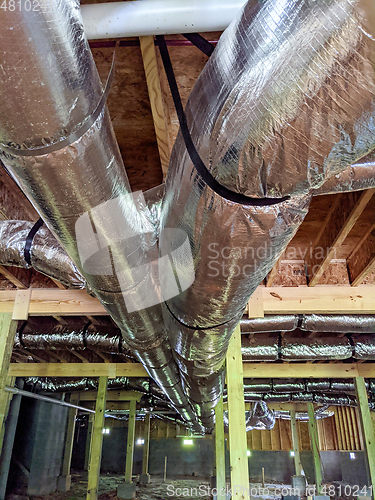 Image of the art of hvac ductwork in a residential crawl space