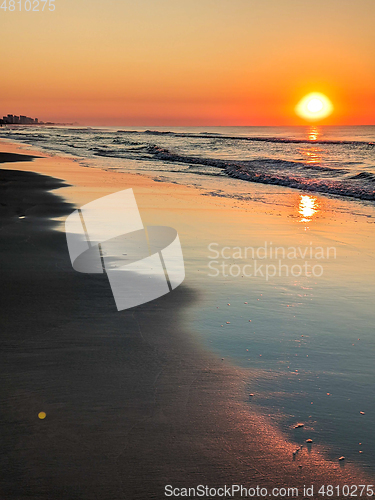 Image of beautiful sunrise at myrtle beach in south carolina atlantic oce