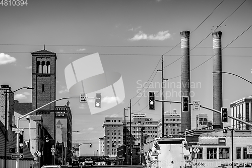 Image of Spokane washington city skyline and streets