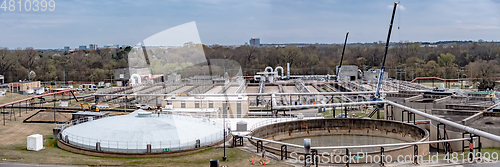 Image of typical day at a large wastewater treatment plan facility