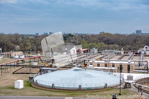 Image of typical day at a large wastewater treatment plan facility