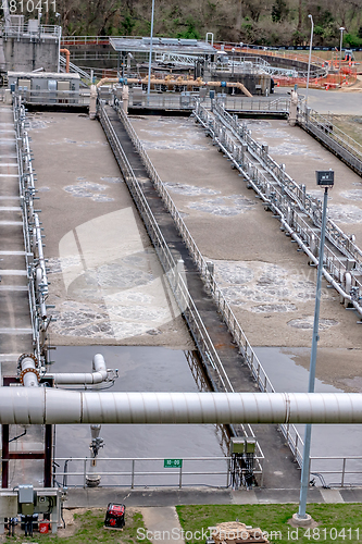 Image of typical day at a large wastewater treatment plan facility