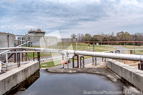 Image of typical day at a large wastewater treatment plan facility