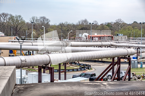 Image of typical day at a large wastewater treatment plan facility