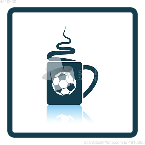 Image of Football fans coffee cup with smoke icon