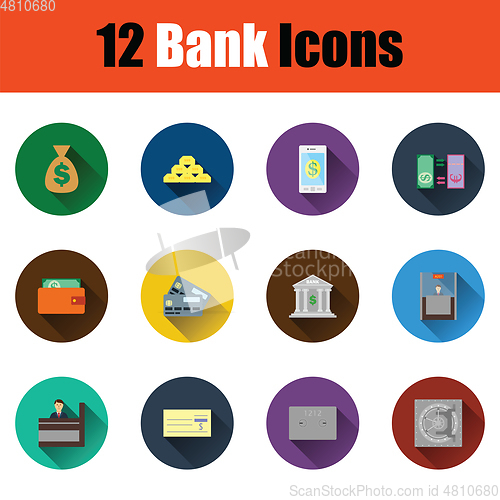 Image of Flat design bank icon set