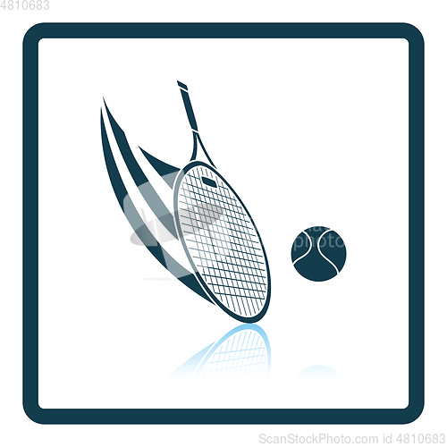 Image of Tennis racket hitting a ball icon