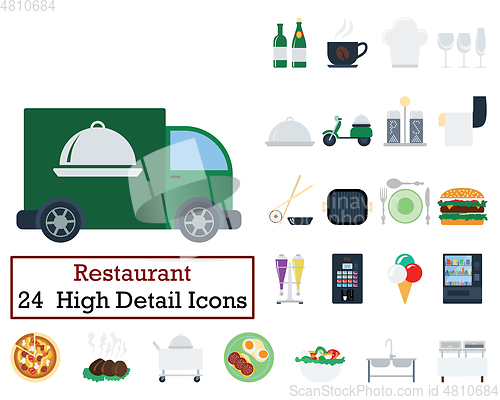 Image of Set of 24 Restaurant icons