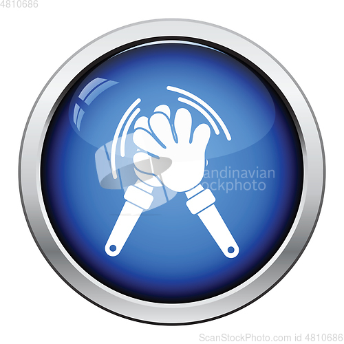 Image of Football fans clap hand toy icon