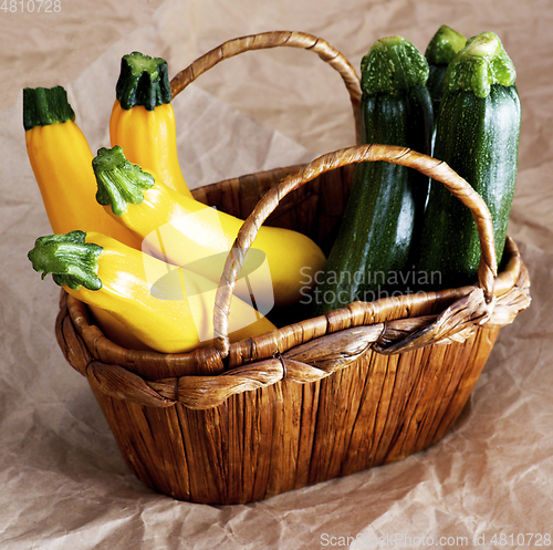 Image of Fresh Yellow and Green Zucchini