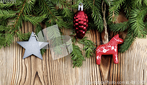 Image of Christmas Decoration with Spruce Branch