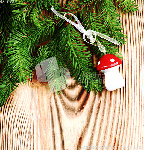 Image of Christmas Decoration with Spruce Branch