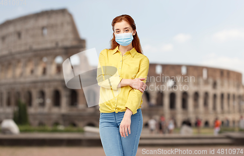 Image of young woman in protective medical mask