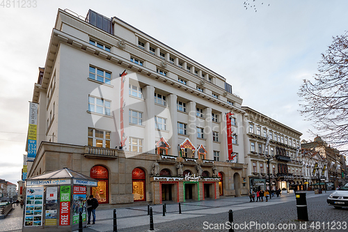 Image of Hamleys Toy shop in Advent Christmas time on Prague street