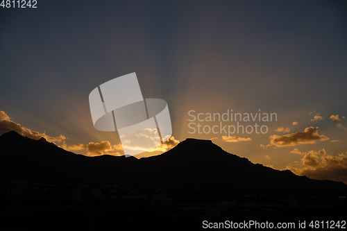 Image of beautiful sunrise over mountain