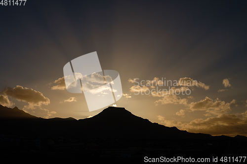 Image of beautiful sunrise over mountain