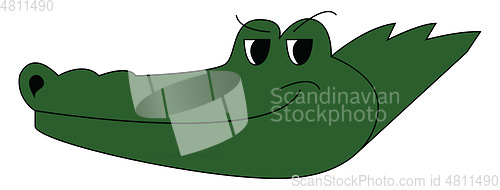 Image of Green crocodile swimming in the river vector or color illustrati