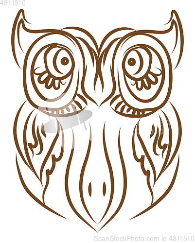 Image of An owl with huge ears vector or color illustration