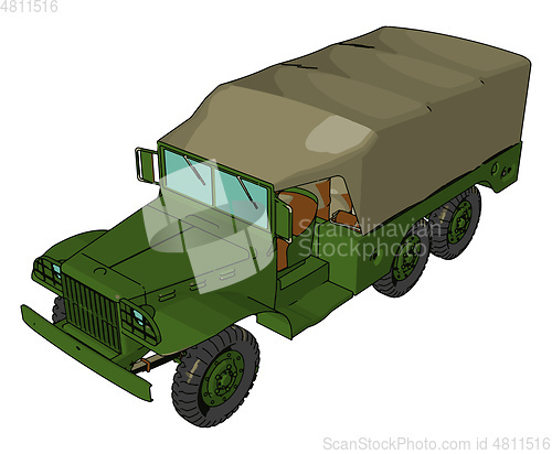 Image of A military truck Military vector or color illustration