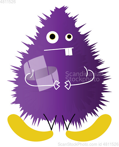 Image of A weird purple-colored monster vector or color illustration