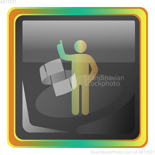 Image of Standing man grey vector icon illustration with colorful details