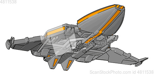 Image of Fantasy spacecraft vector illustration non white background