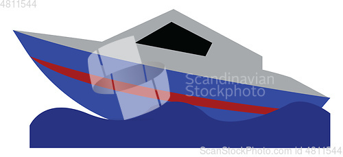 Image of A beautiful modern yacht is floating on the blue water vector co