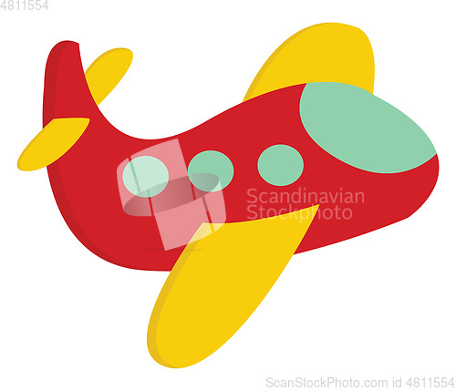 Image of A cute little red airplane vector or color illustration