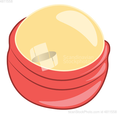 Image of orange Lip balm container vector or color illustration