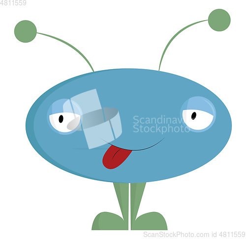 Image of An oval alien monster vector or color illustration