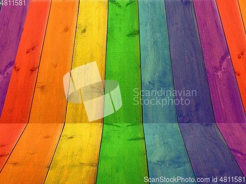 Image of Background from boards in colors of rainbow