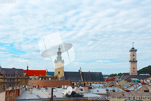 Image of view to the house-tops in Lviv city