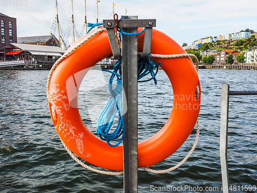 Image of HDR Life buoy by the river