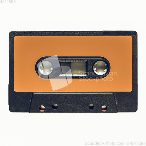 Image of Vintage looking Tape cassette orange label