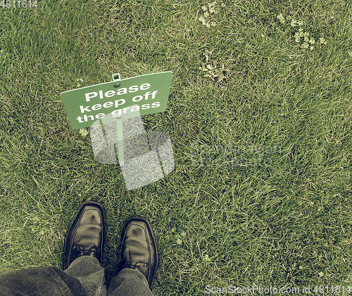 Image of Vintage looking Keep off the grass