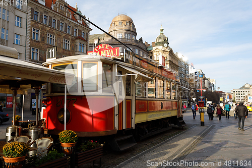 Image of restaurant like as tram on Wenceslas square