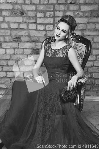 Image of beautiful girl in wedding gown