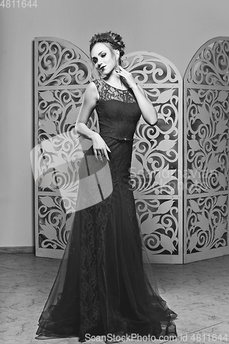 Image of beautiful girl in wedding gown