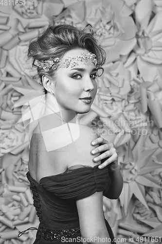 Image of beautiful girl in wedding gown