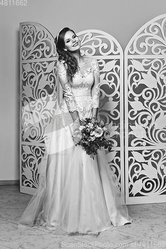 Image of beautiful girl in wedding gown