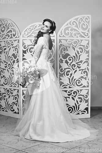 Image of beautiful girl in wedding gown