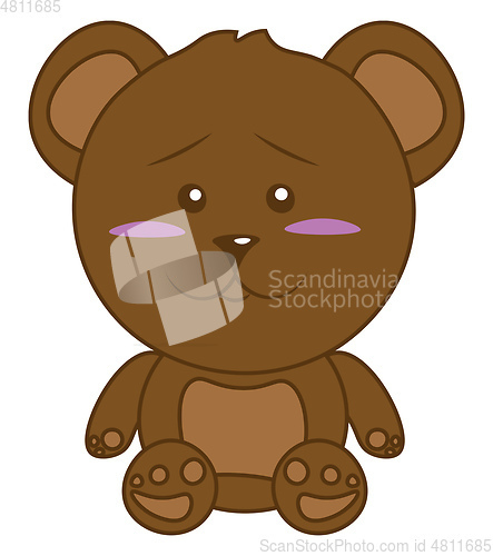 Image of A cute brown teddy bear soft toy loved by all kids vector color 