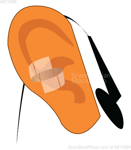 Image of Black earphones vector or color illustration