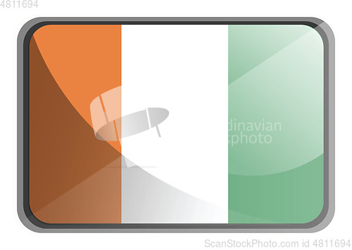 Image of Vector illustration of Côte Ivoire flag on white background.