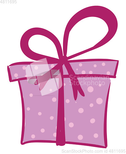 Image of Drawing of a purple-colored gift box vector or color illustratio
