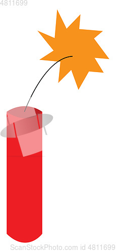 Image of Explosive dynamite on fire vector or color illustration